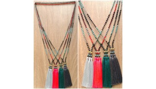 tassels necklace beads black larva stone fashion accessories wholesale price